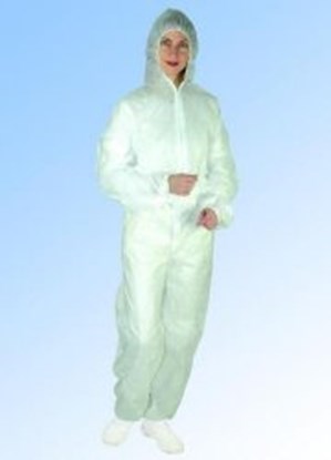 Slika za odijelo zaštitno vel xl + kapuljača i patent zatvarač pp 37g/m2 bijelo