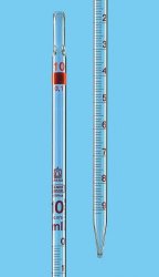 Slika za PIPETA GRADUIRANA STAKLO 10ML: 0,1ML KLASA B GRADUIRANA SMEĐIM